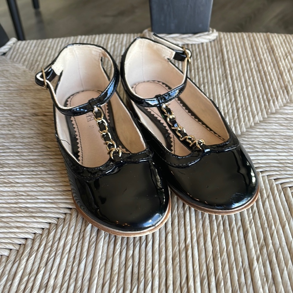 Zara Kids Patent Leather T-Strap Ballet Flats